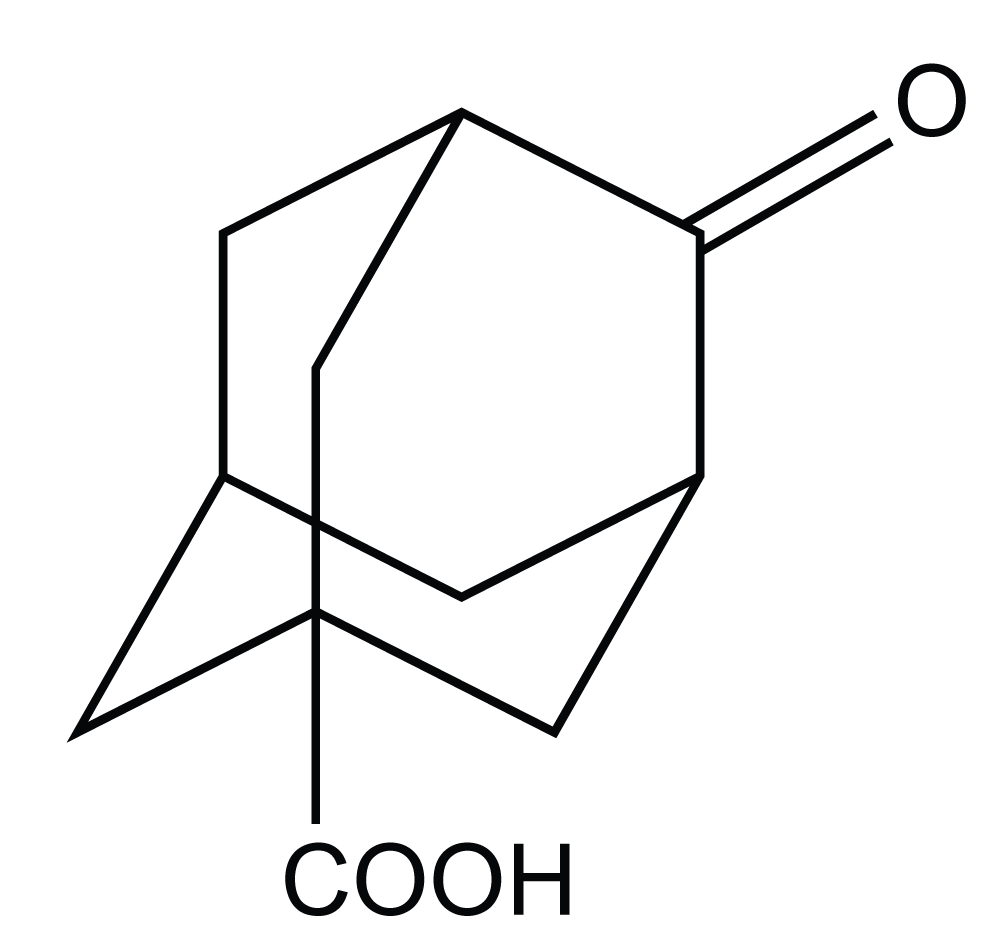 scheme:Tricyclo[3,3,1,1(3,7)]decane-2-one-5-carboxylic acid, 4-Oxo-1-adamantanecarboxylic acid