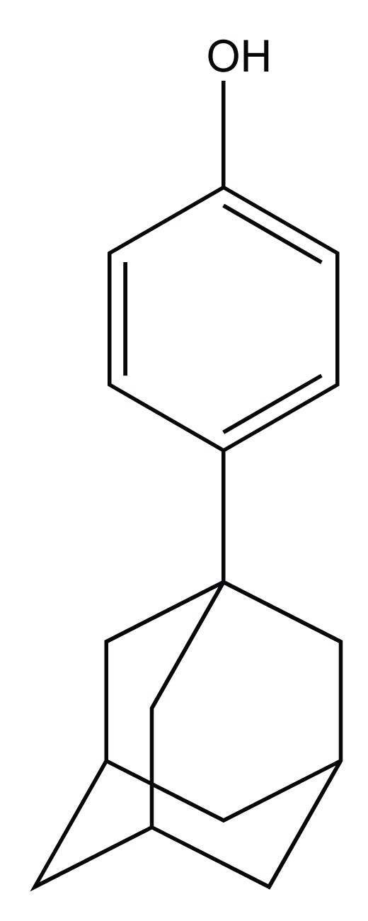 scheme:4-Tricyclo[3,3,1,1(3,7)]dec-1-yl phenol, 4-Adamant-1-yl phenol, 1-(4-Hydroxyphenyl)adamantane